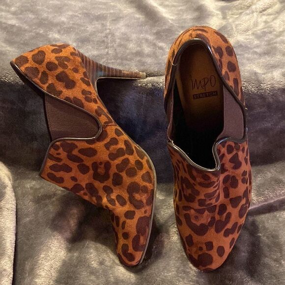 Safari Leopard Print Impo Stretch Heeled Booties Size 8 - Picture 3 of 9